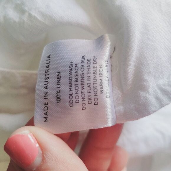 Natalie Rolt 100% Linen White Wide Leg High Rise Pants 0 Eddy Coastal Lagenlook - Picture 4 of 11